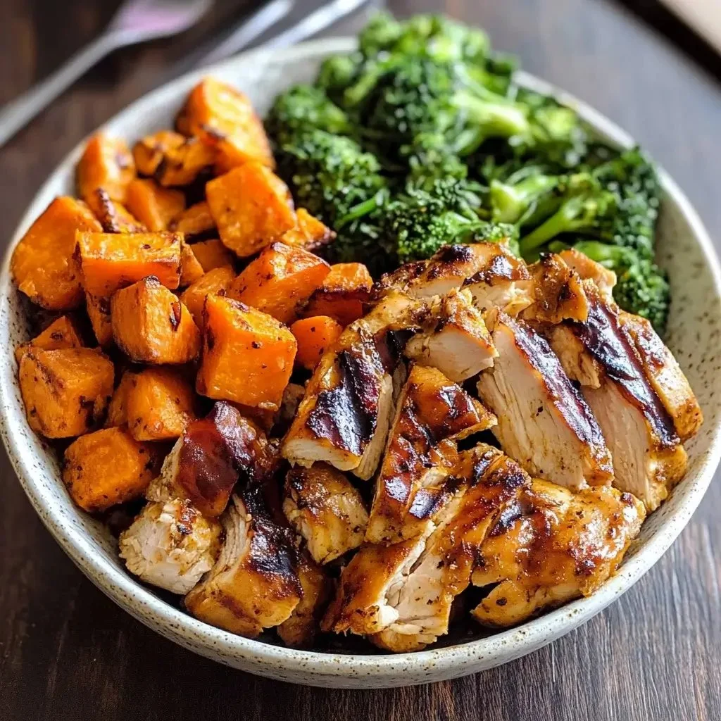 Delicious Grilled Chicken & Sweet Potato Bowl served on a plate